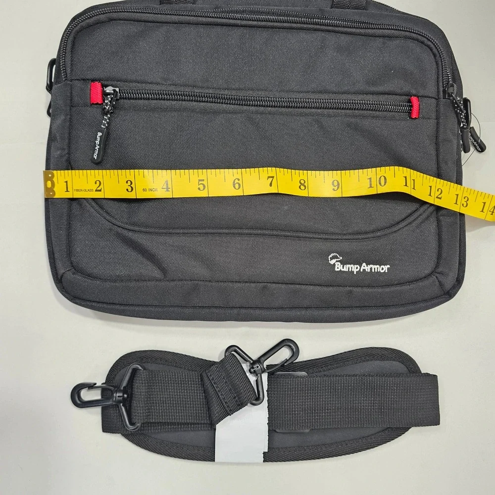 Bump Armor Laptop Bag Black Messenger Case Padded Shoulder Strap